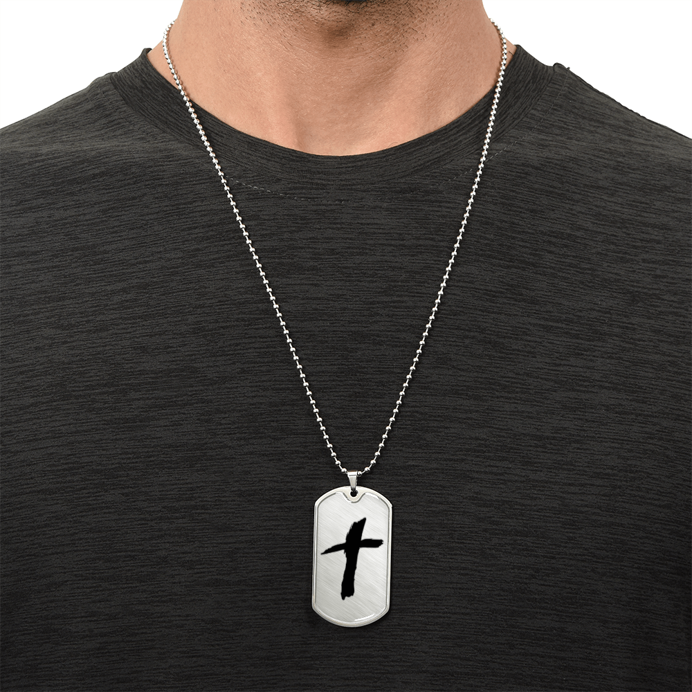 Cross Dog Tag Necklace