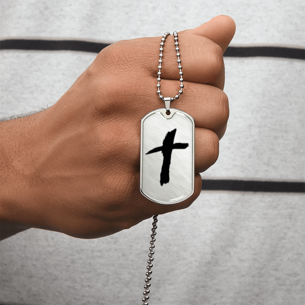 Cross Dog Tag Necklace