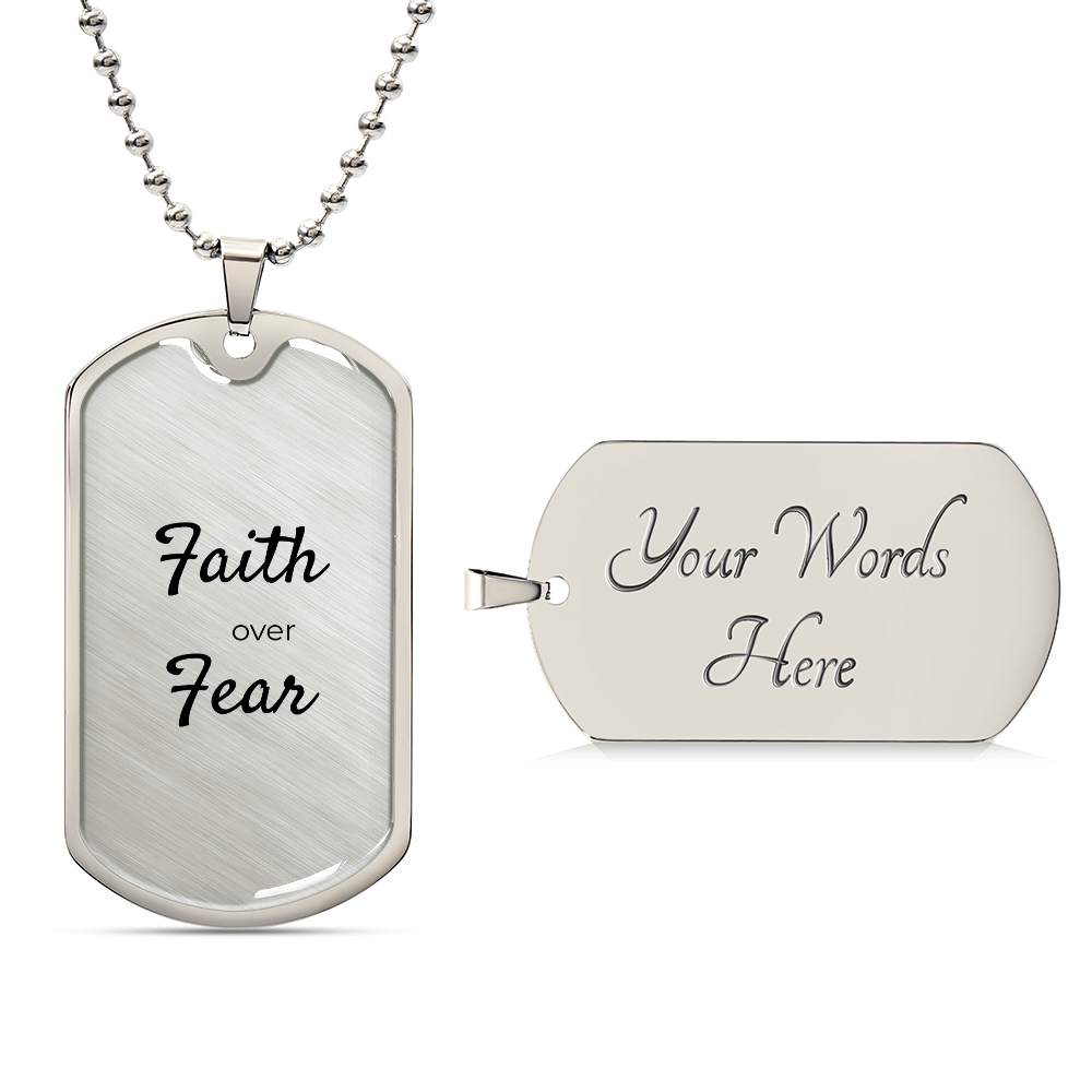 Faith Over Fear Dog Tag Necklace