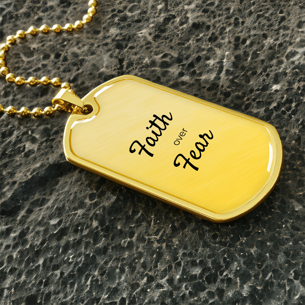 Faith Over Fear Dog Tag Necklace