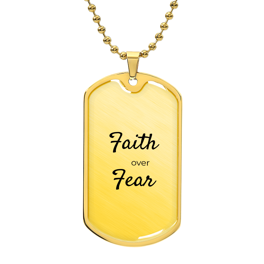 Faith Over Fear Dog Tag Necklace