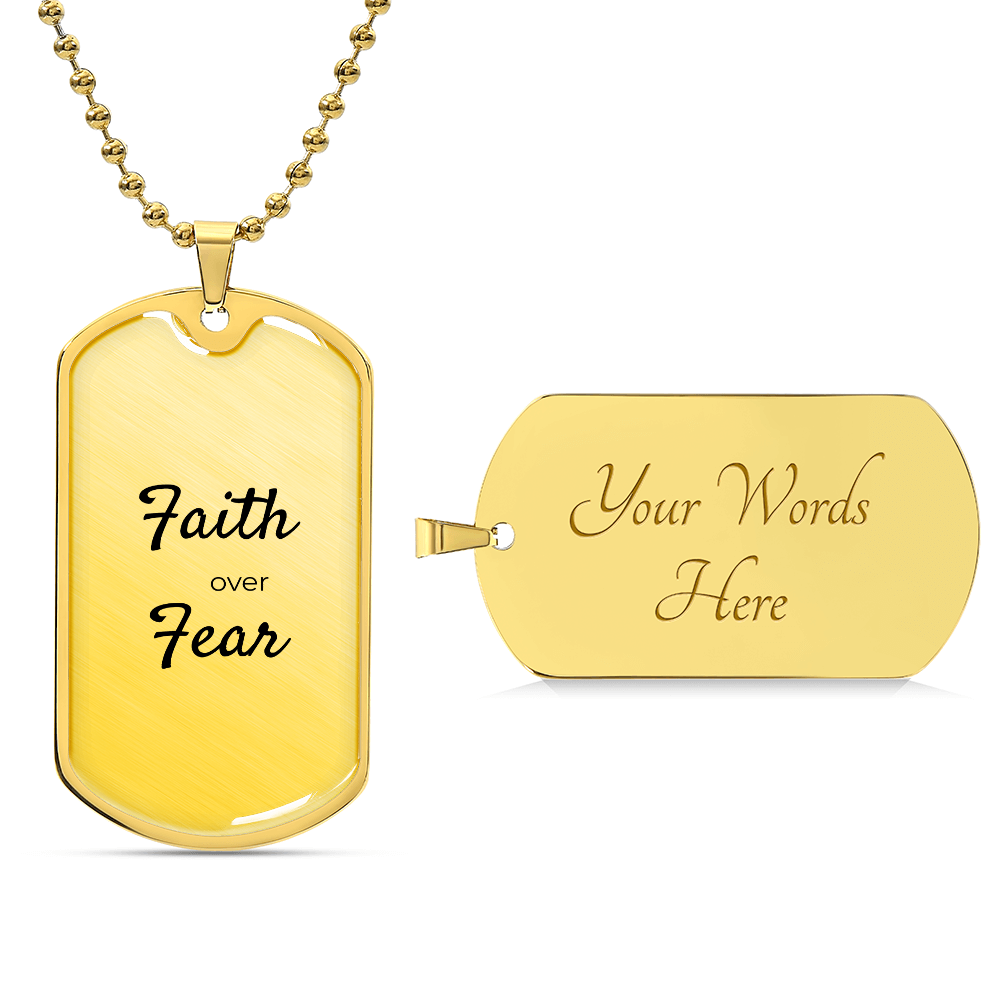 Faith Over Fear Dog Tag Necklace
