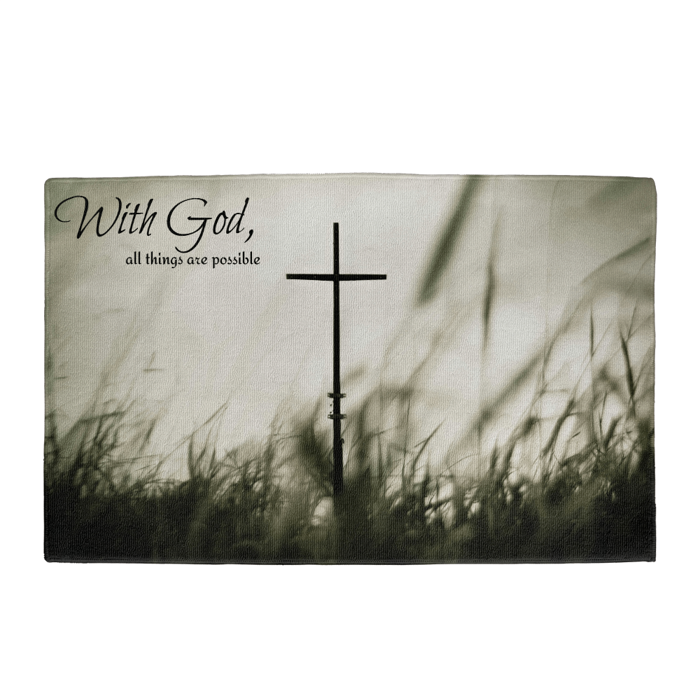 With God, all things are possible welcome mat