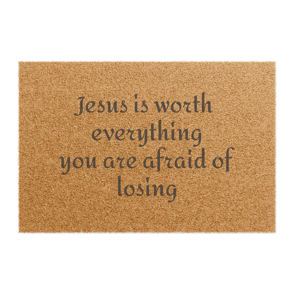 Welcome Mat - Jesus is worth everything Home Decor