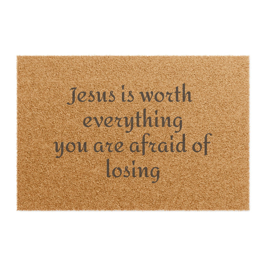 Welcome Mat - Jesus is worth everything Home Decor