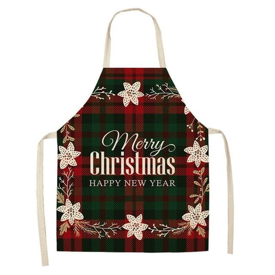 Cotton linen Christmas apron