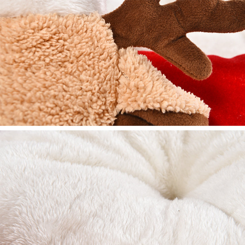 Reindeer round nest pet bed