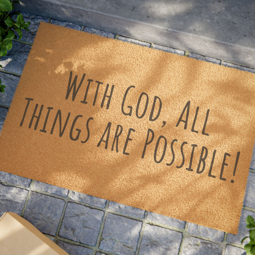 Welcome mat - With God, All Things Are Possible