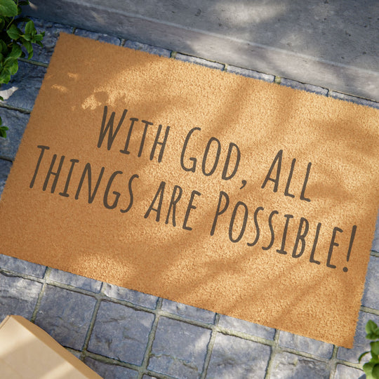 Welcome mat - With God, All Things Are Possible
