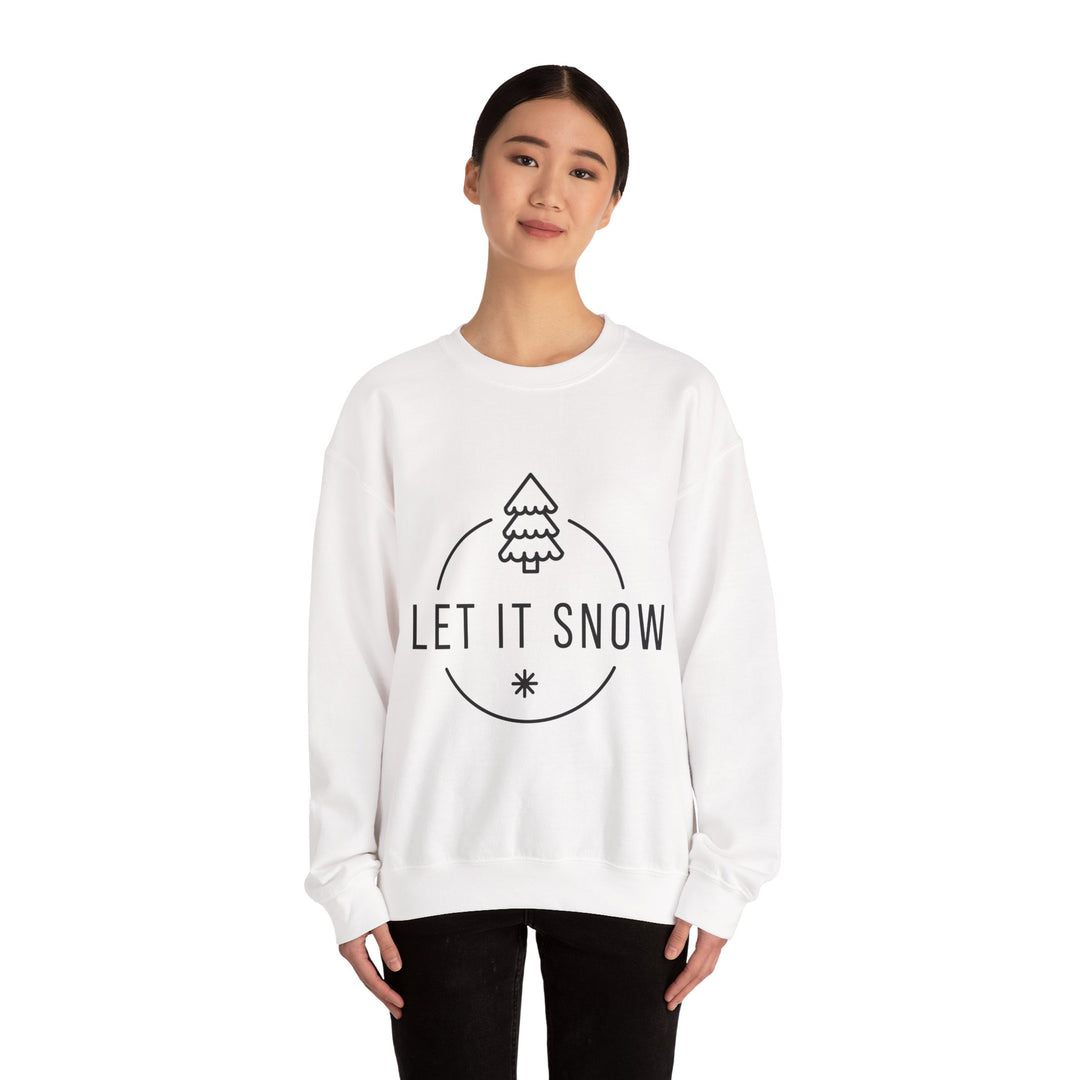 Cozy Winter Sweatshirt: "Let It Snow" Unisex Heavy Blend Crewneck for Holiday Cheer, Winter Fun, Gift for Snow Lovers, Seasonal Comfort