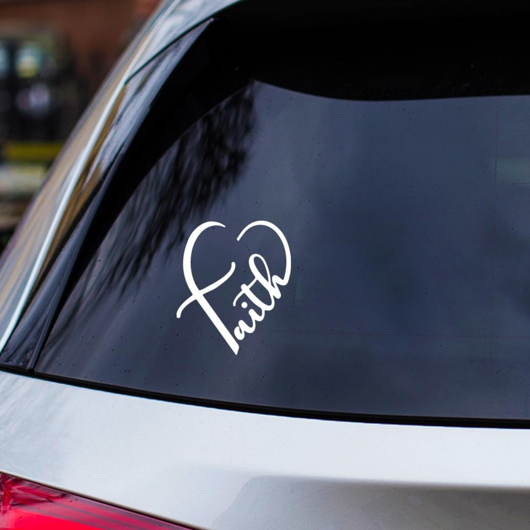 Faith Heart Christian Religious Vinyl Decal Sticker-0