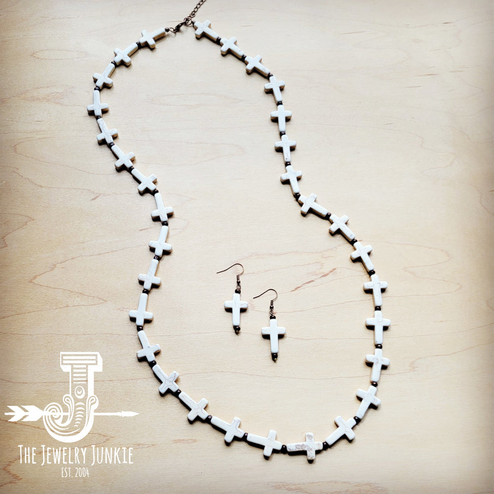 White Turquoise Cross Earrings 220x-1