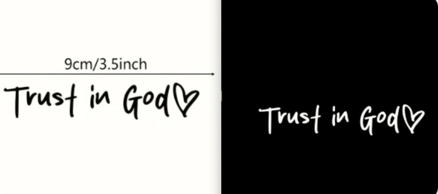 Trust in God Car Letter Sticker