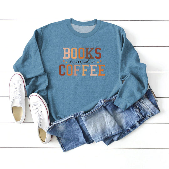 Books and Coffee Crew Neck Sweatshirt