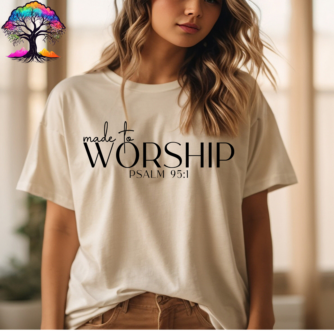 Christian-Made to Worship- Tshirt-0