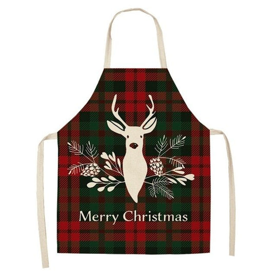 Cotton linen Christmas apron