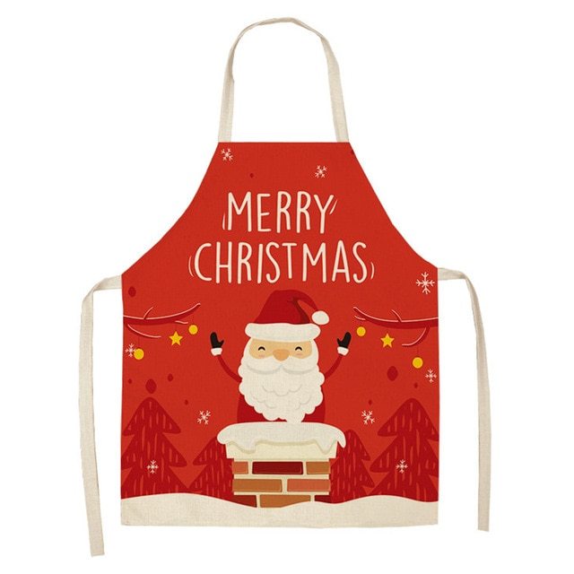 Cotton linen Christmas apron