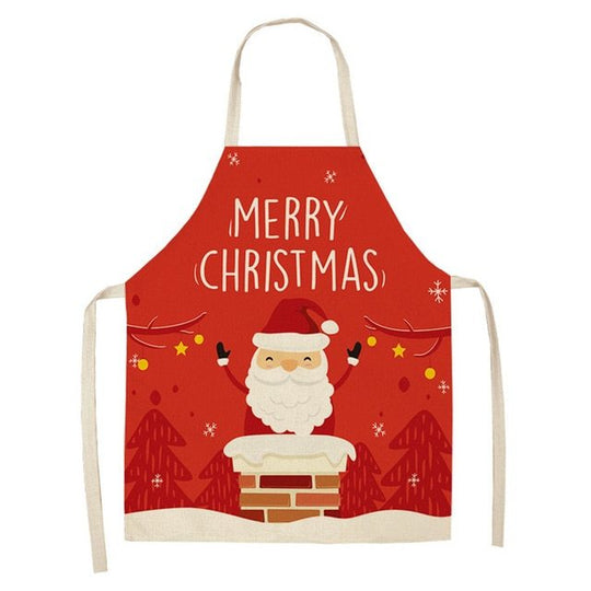 Cotton linen Christmas apron
