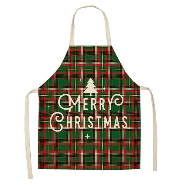 Cotton linen Christmas apron