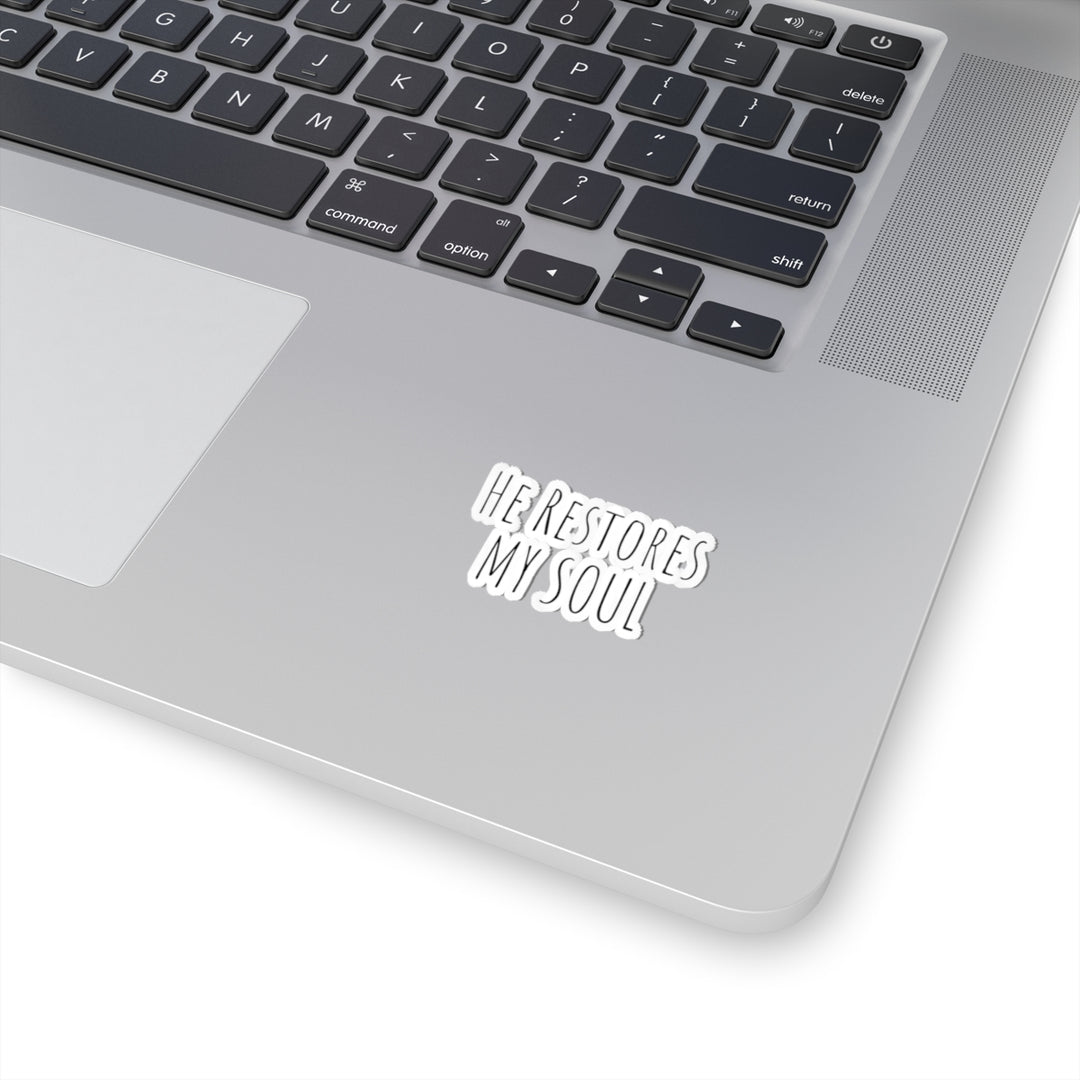 He Restores My Soul Sticker Religious Inspirational Design