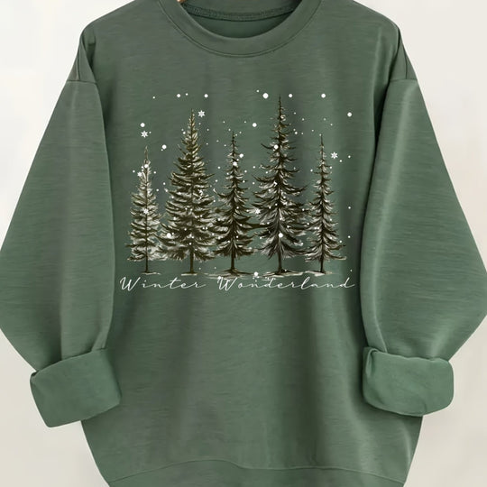 Christmas Trees in Snow Sweatshirt
