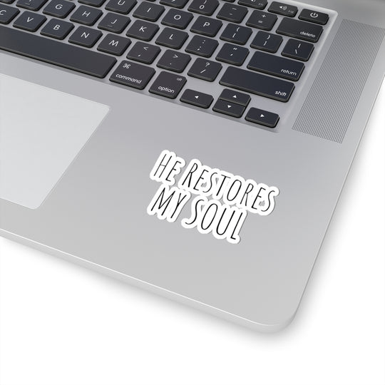 He Restores My Soul Sticker Religious Inspirational Design