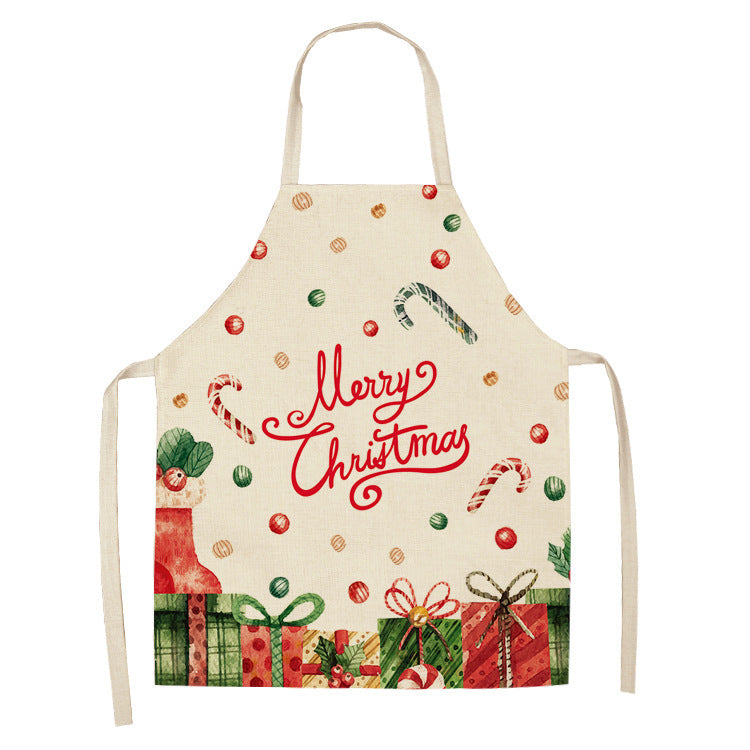 Christmas linen apron