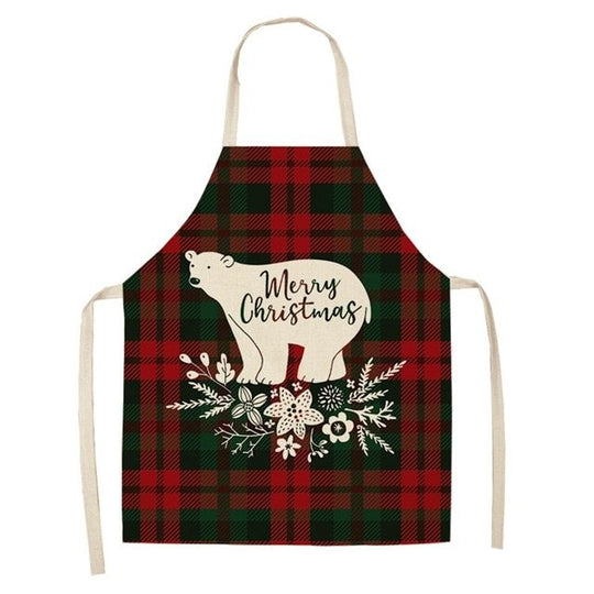Cotton linen Christmas apron