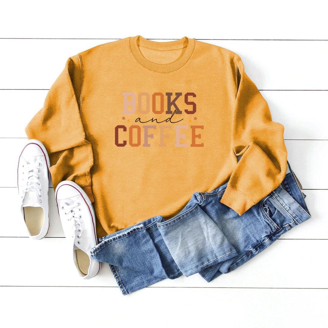 Books and Coffee Crew Neck Sweatshirt