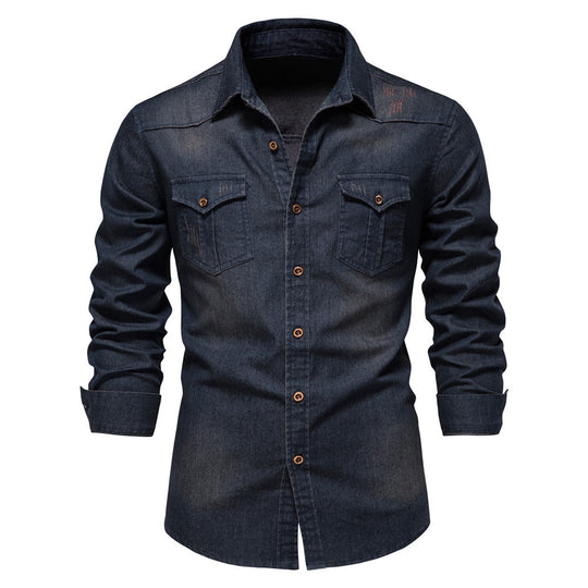 Men's Casual Long-sleeved Denim Shirt