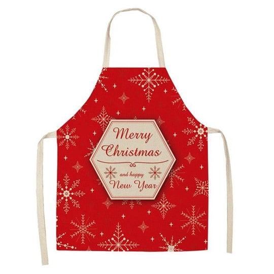 Cotton linen Christmas apron