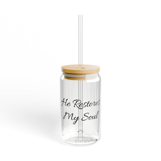 He Restores My Soul, Glass Tumbler - 16oz