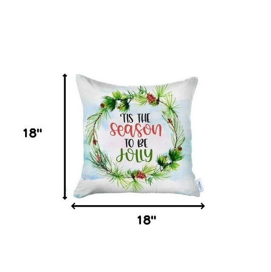 Set of Four Green Christmas Christmas Tree Fabric Throw Pillow Covers-7