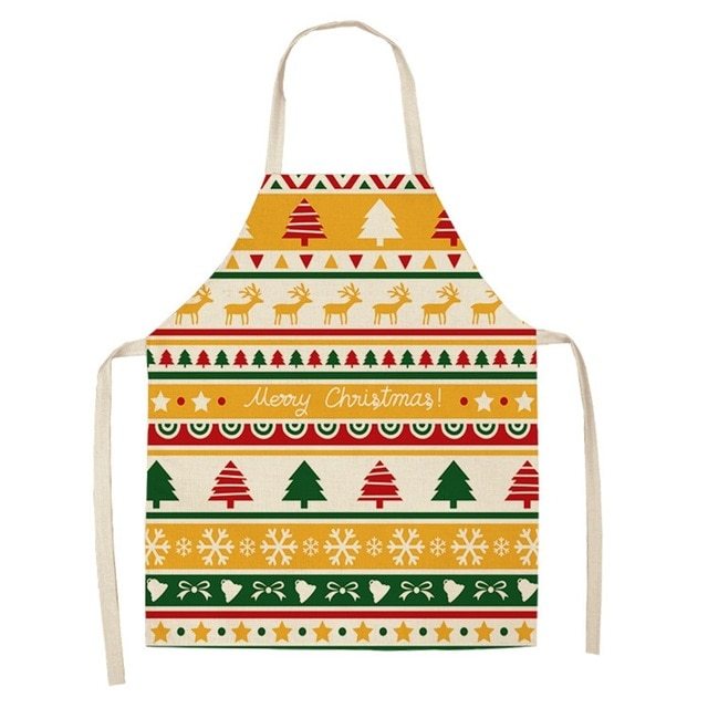 Cotton linen Christmas apron