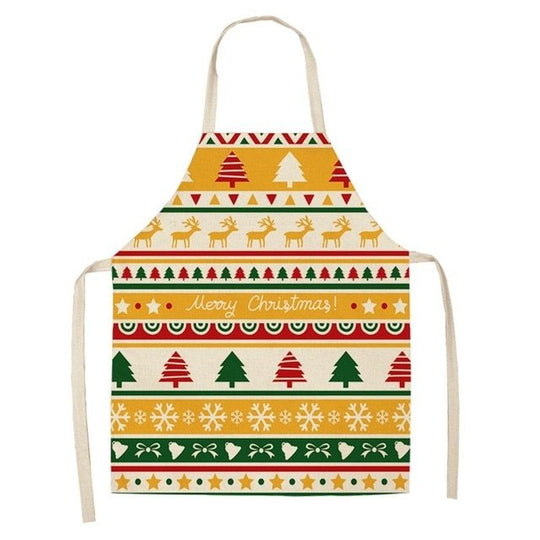 Cotton linen Christmas apron