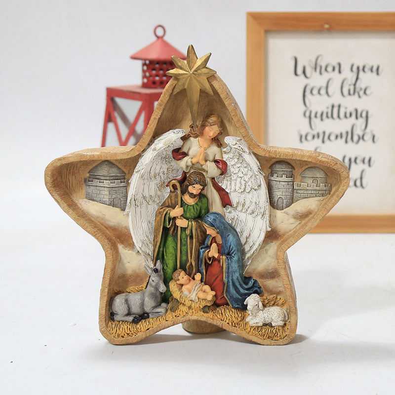 Christian Nativity Scene Decorative Desktop Ornament