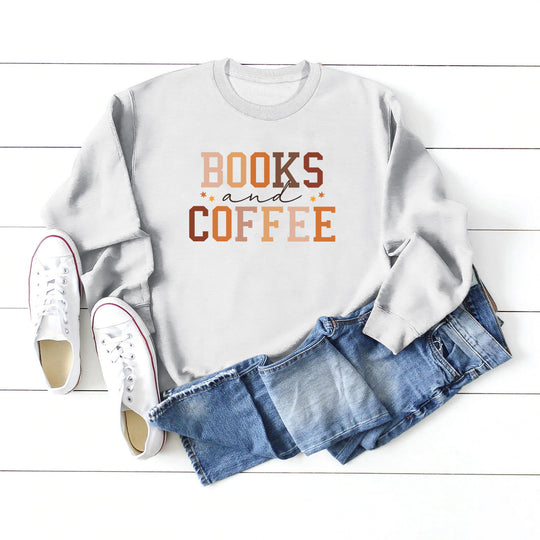 Books and Coffee Crew Neck Sweatshirt