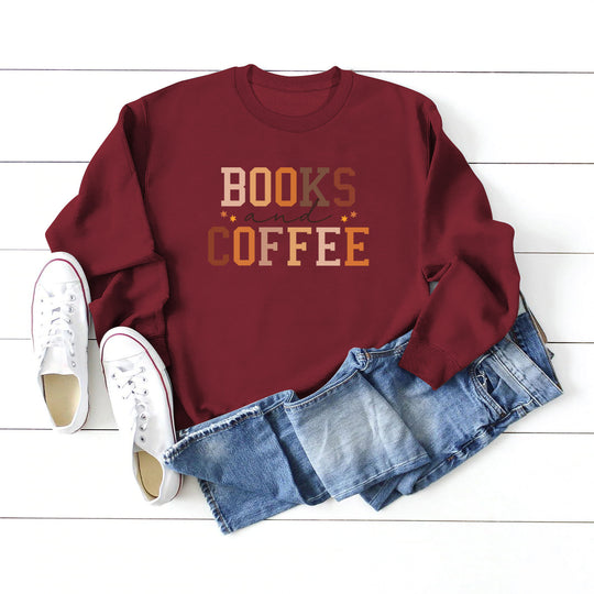 Books and Coffee Crew Neck Sweatshirt
