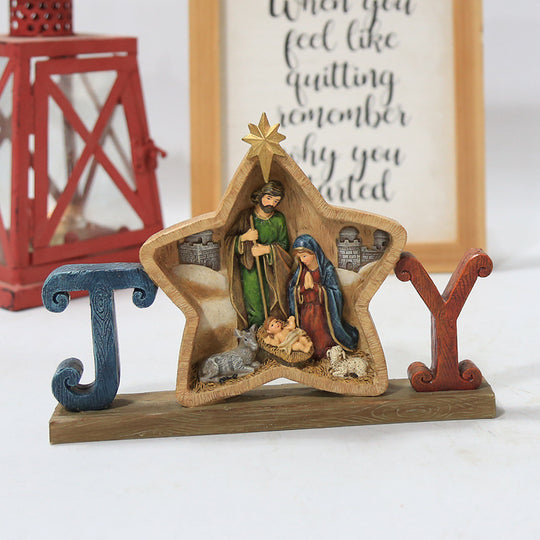 Christian Nativity Scene Decorative Desktop Ornament