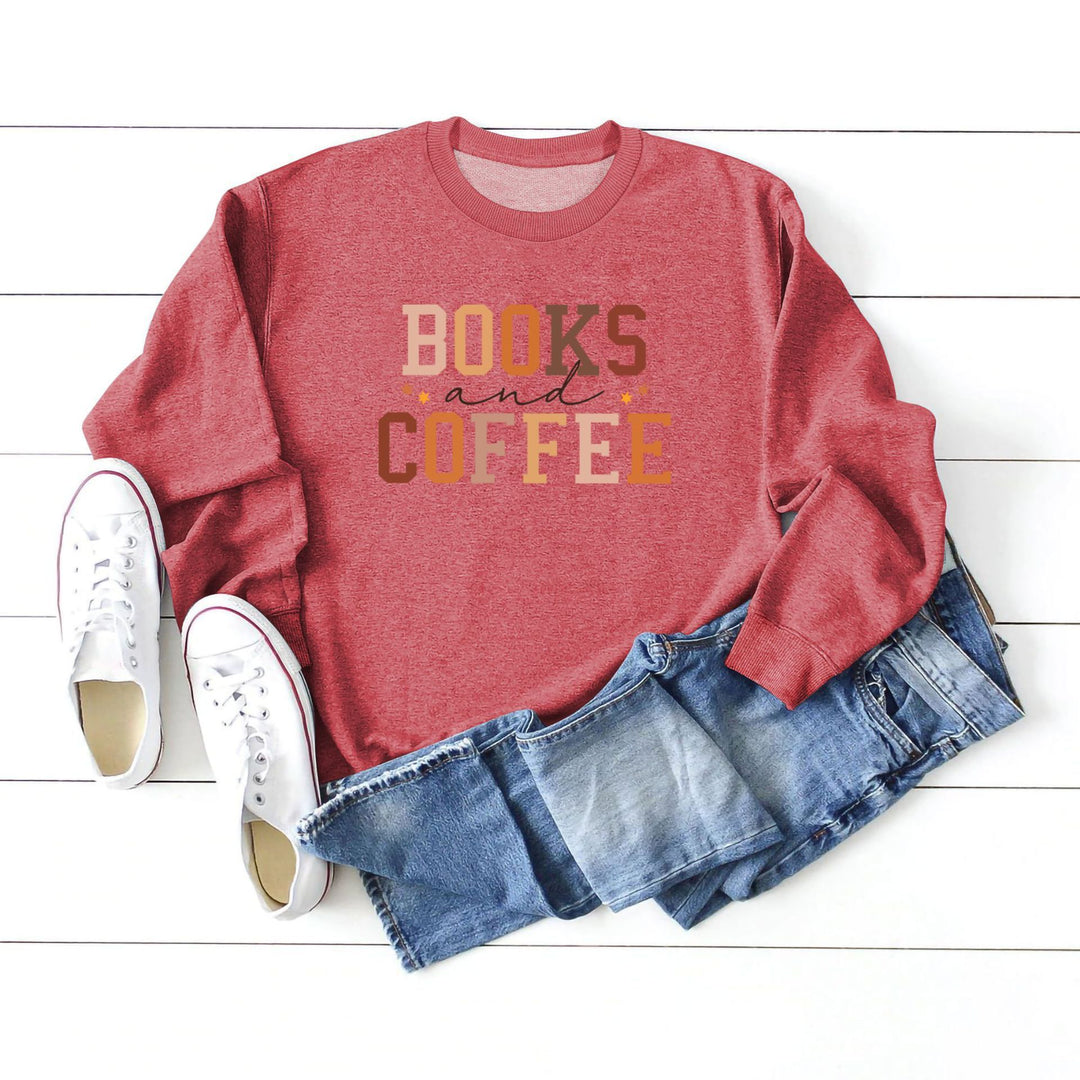 Books and Coffee Crew Neck Sweatshirt