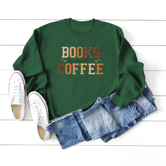 Books and Coffee Crew Neck Sweatshirt