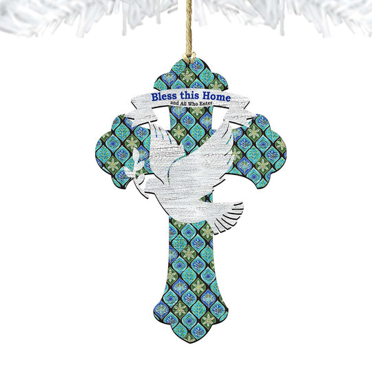 Blessings Cross Wooden Ornaments by G. DeBrekht - Nativity Holiday Decor - 8191163-4