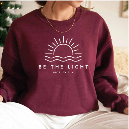 Be The Light - Matthew 5:14 Women's Fleece-lined Crew Neck Sweatshirt