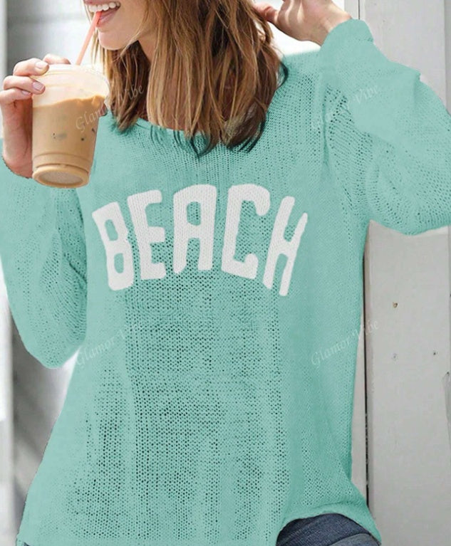 Women's Casual Long Sleeve Loose Knit Pullover Sweater