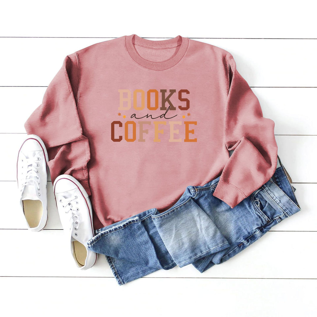 Books and Coffee Crew Neck Sweatshirt