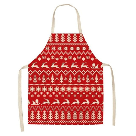Cotton linen Christmas apron