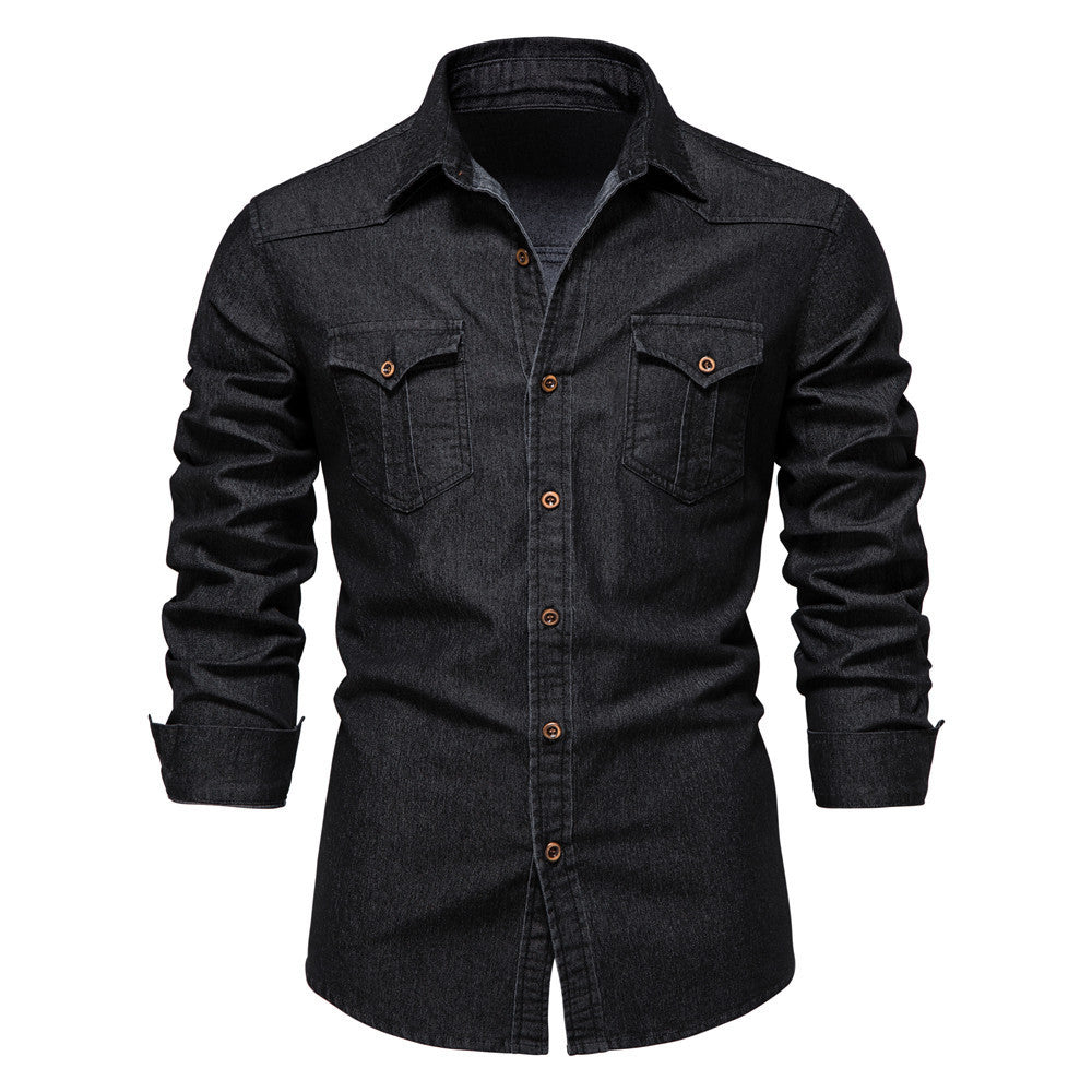 Men's Casual Long-sleeved Denim Shirt