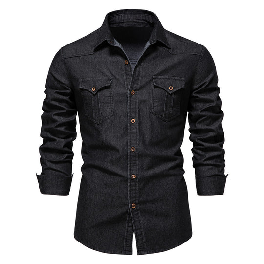 Men's Casual Long-sleeved Denim Shirt