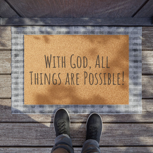 Welcome mat - With God, All Things Are Possible