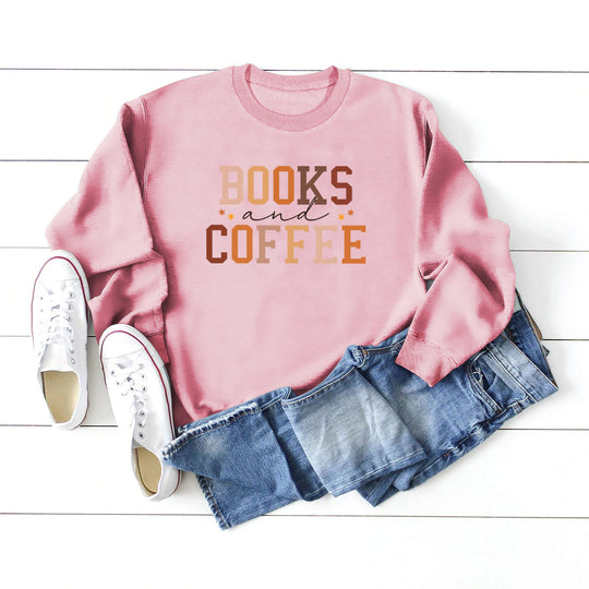 Books and Coffee Crew Neck Sweatshirt